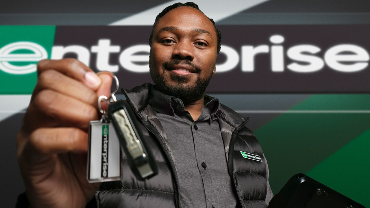 Enterprise employee offering keys