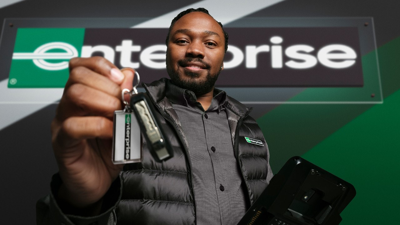 Enterprise employee offering keys